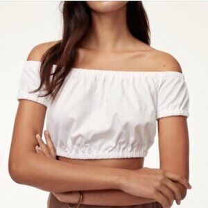 Wilfred - White Cropped Off-Shoulder Top (Size Small)